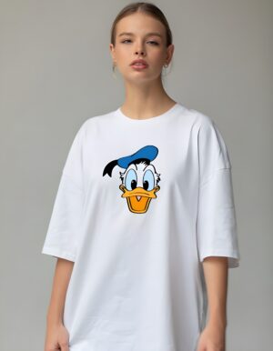 Womens Daffy Duck Regular Fit Cotton T Shirt Round Neck Casual Tee - Image 3