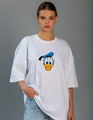 Womens Daffy Duck Regular Fit Cotton T Shirt Round Neck Casual Tee - Image 5