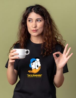 Oh Duck! Women’s Daffy Duck Round Neck Pure Cotton Regular Fit T-Shirt - Image 5