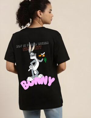 Swag with Bunny Women’s Round Neck Pure Cotton Regular Fit T-Shirt - Image 2