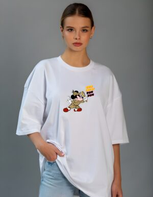 Chin Tapak Dum Dum Mickey Mouse Round Neck Pure Cotton Regular Fit T-Shirt for Women - Image 3