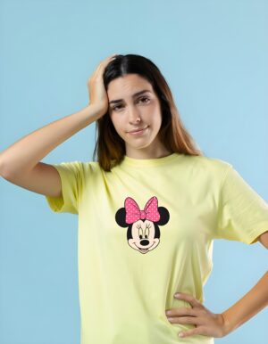 Mini Mouse Round Neck Pure Cotton Regular Fit T-Shirt for Women - Image 5