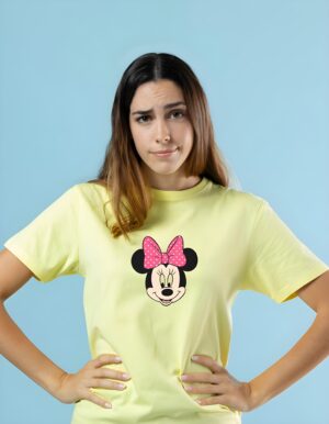 Mini Mouse Round Neck Pure Cotton Regular Fit T-Shirt for Women