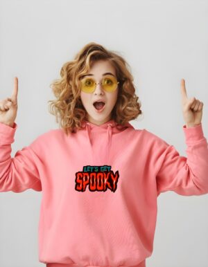 Spooky Regular Fit Pure Cotton Unisex Hoodie for Women - Image 3