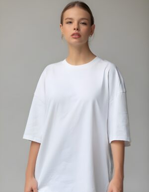 Classic Round Neck Pure Cotton Regular Fit T-Shirt for Women - Image 3