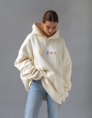 Kindness Regular Fit Pure Cotton Unisex Hoodie for Women - Image 3