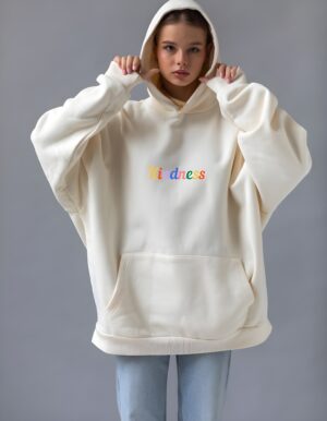 Kindness Regular Fit Pure Cotton Unisex Hoodie for Women - Image 6