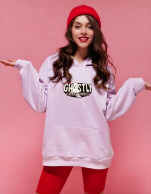 Ghostly Regular Fit Pure Cotton Unisex Hoodie for Women - Image 3