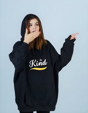 Be Kind Regular Fit Pure Cotton Unisex Hoodie for Women - Image 2