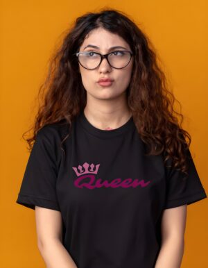 Queen Vibes Round Neck Pure Cotton Regular Fit T-Shirt for Women