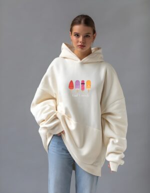 Ice Cream Regular Fit Pure Cotton Unisex Hoodie for Women