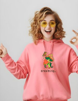 Dreaming Regular Fit Pure Cotton Unisex Hoodie for Women - Image 2