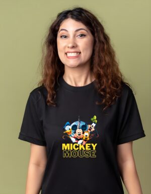 Mickey Mouse & Friends Round Neck Pure Cotton Regular Fit T-Shirt for Women - Image 3